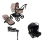 Bugaboo Kinderwagen 3 in 1 Fox 5 Renew Complete Black | Desert Taupe Melange + Bugaboo Autostoel Groep 0 Turtle Air by Nuna Black + Draaibare Isofix Base 360