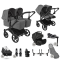 Bugaboo Donkey 6 Tweeling Ultimate Newborn Bundle Black | Moon Grey