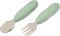 Beaba Set Van 2 Roestvrijstalen Besteksets Sage Green