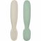 Beaba Set Van 2 Siliconen Oefenlepels Sage Green/Velvet Grey