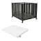 Bebies First Opvouwbare Baby Box Met Wieltjes Sarah Zwart 76 x 95 cm Met Matras