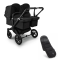 Bugaboo Donkey 5 Tweeling Kinderwagen 2 In 1 Black Midnight Black + Voetenzak