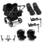 Bugaboo Donkey 5 Tweeling Kinderwagen 3 In 1 Graphite Midnight Black + Isofix Base + Voetenzak