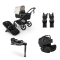 Bugaboo Kinderwagen 3 in 1 Fox 5 Renew Complete Black | Heritage Black Misty White + Autostoel  + Draaibare Isofix Base 360 + Autostoel adapters