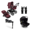 Bugaboo Kinderwagen 3 in 1 Fox 5 Renew Complete Black | Dark Cherry + Bugaboo Autostoel Groep 0 Turtle Air by Nuna Black + Draaibare Isofix Base 360 + Autostoel adapters