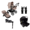 Bugaboo Kinderwagen 3 in 1 Fox 5 Renew Complete Black | Desert Taupe Melange + Bugaboo Autostoel Groep 0 Turtle Air by Nuna Black + Draaibare Isofix Base 360 + Autostoel adapters