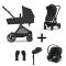 Cybex Kinderwagen 3 In 1 Cybex EOS Black Moon Black + Cybex Autostoel Aton B2 I-Size + Cybex Base One